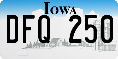IA license plate DFQ250