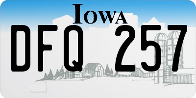 IA license plate DFQ257