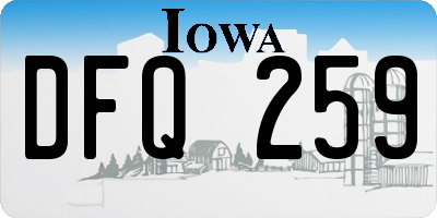 IA license plate DFQ259