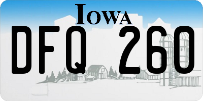 IA license plate DFQ260