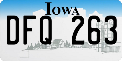 IA license plate DFQ263