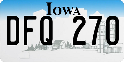 IA license plate DFQ270