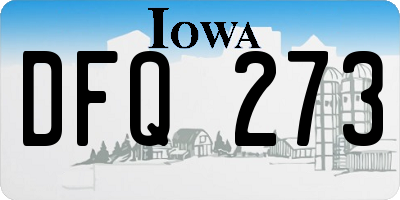 IA license plate DFQ273