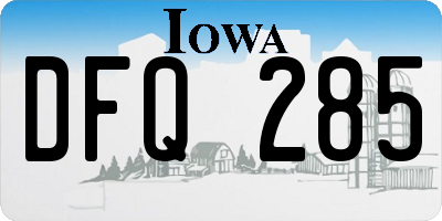 IA license plate DFQ285