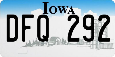 IA license plate DFQ292