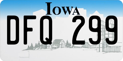 IA license plate DFQ299