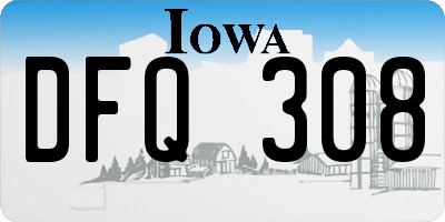 IA license plate DFQ308