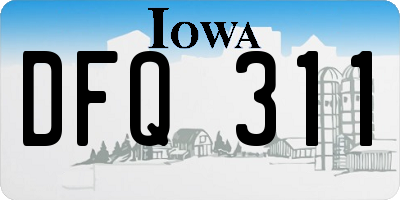 IA license plate DFQ311