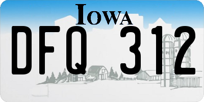 IA license plate DFQ312