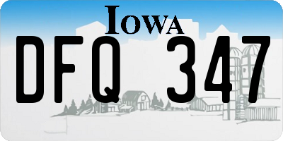 IA license plate DFQ347