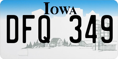 IA license plate DFQ349