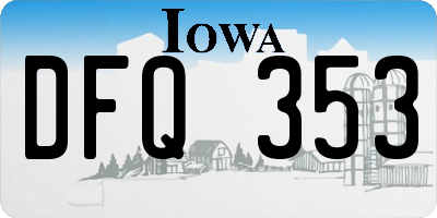 IA license plate DFQ353