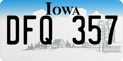 IA license plate DFQ357