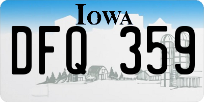 IA license plate DFQ359