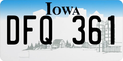 IA license plate DFQ361