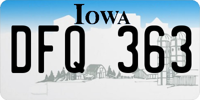 IA license plate DFQ363