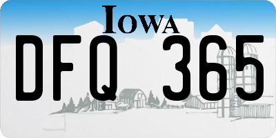 IA license plate DFQ365