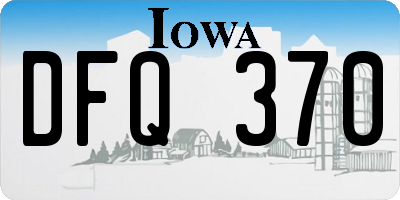 IA license plate DFQ370