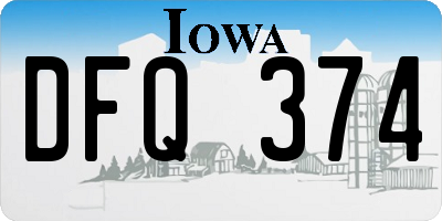IA license plate DFQ374