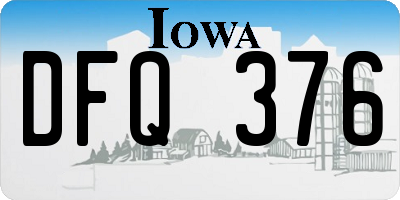 IA license plate DFQ376