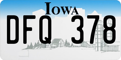 IA license plate DFQ378
