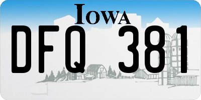 IA license plate DFQ381