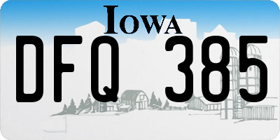 IA license plate DFQ385