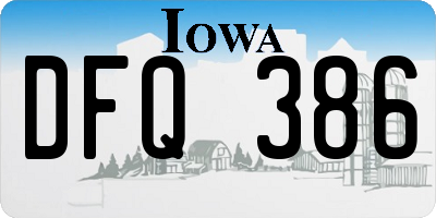 IA license plate DFQ386