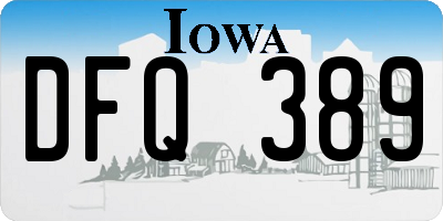 IA license plate DFQ389