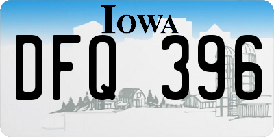 IA license plate DFQ396