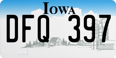 IA license plate DFQ397