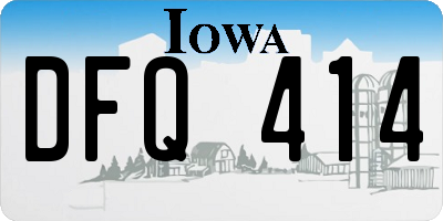 IA license plate DFQ414