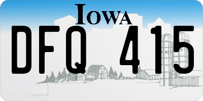 IA license plate DFQ415