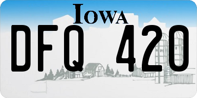IA license plate DFQ420