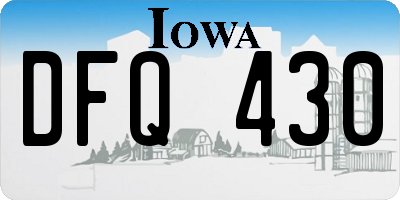 IA license plate DFQ430