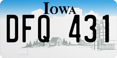 IA license plate DFQ431