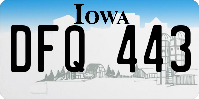 IA license plate DFQ443