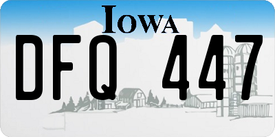 IA license plate DFQ447