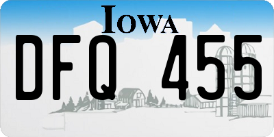 IA license plate DFQ455