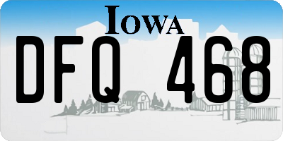 IA license plate DFQ468