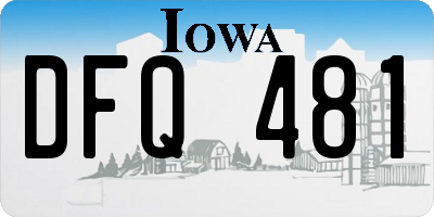 IA license plate DFQ481