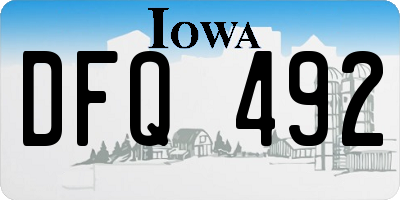IA license plate DFQ492