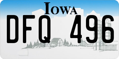 IA license plate DFQ496