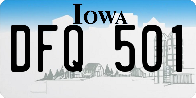 IA license plate DFQ501