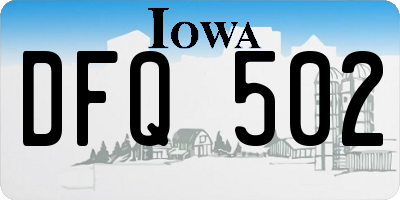 IA license plate DFQ502