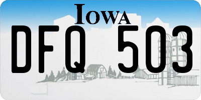 IA license plate DFQ503