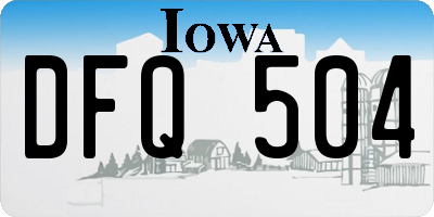 IA license plate DFQ504