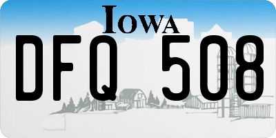 IA license plate DFQ508