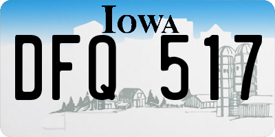 IA license plate DFQ517