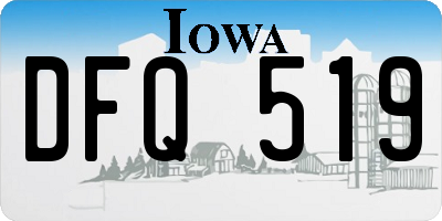 IA license plate DFQ519